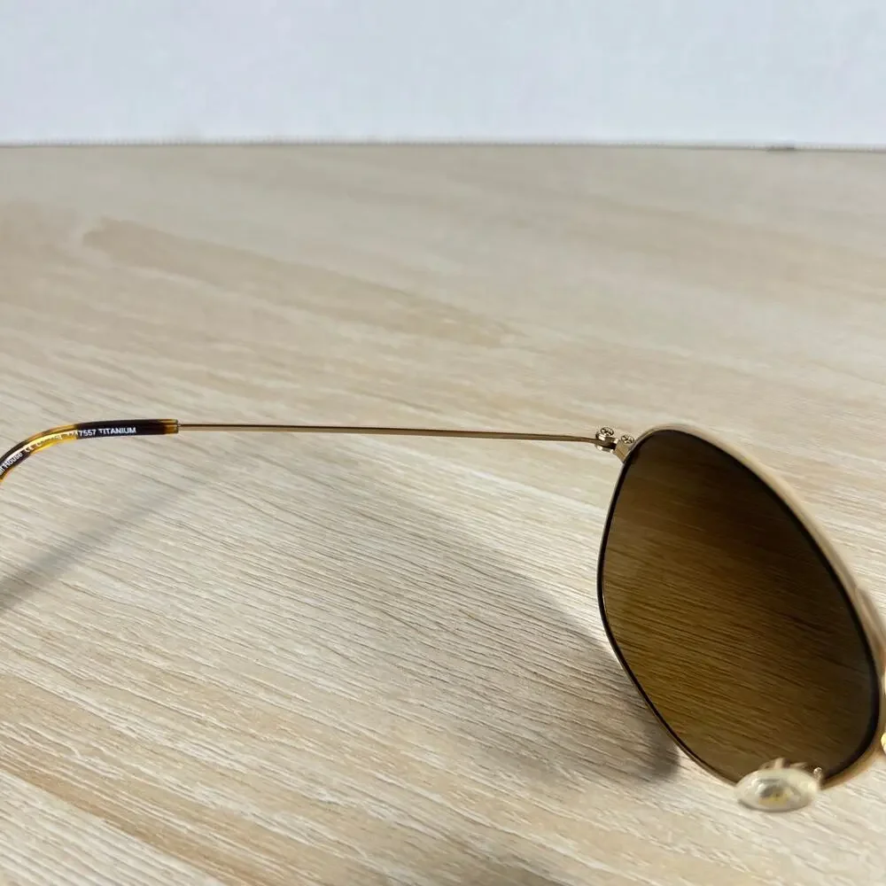 Maui Jim Cliff House MJ-247-16 Titanium Silver Sunglasses 59-15-120 Gold Aviator